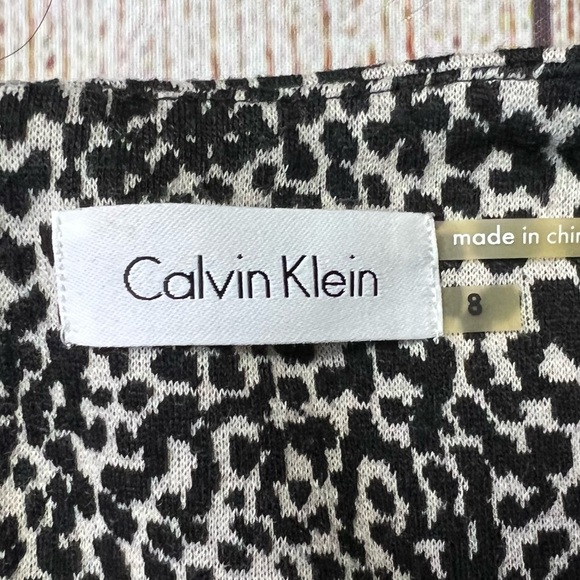 Calvin Klein Animal Print Asymmetrical Sheath Dress - Picture 9 of 9
